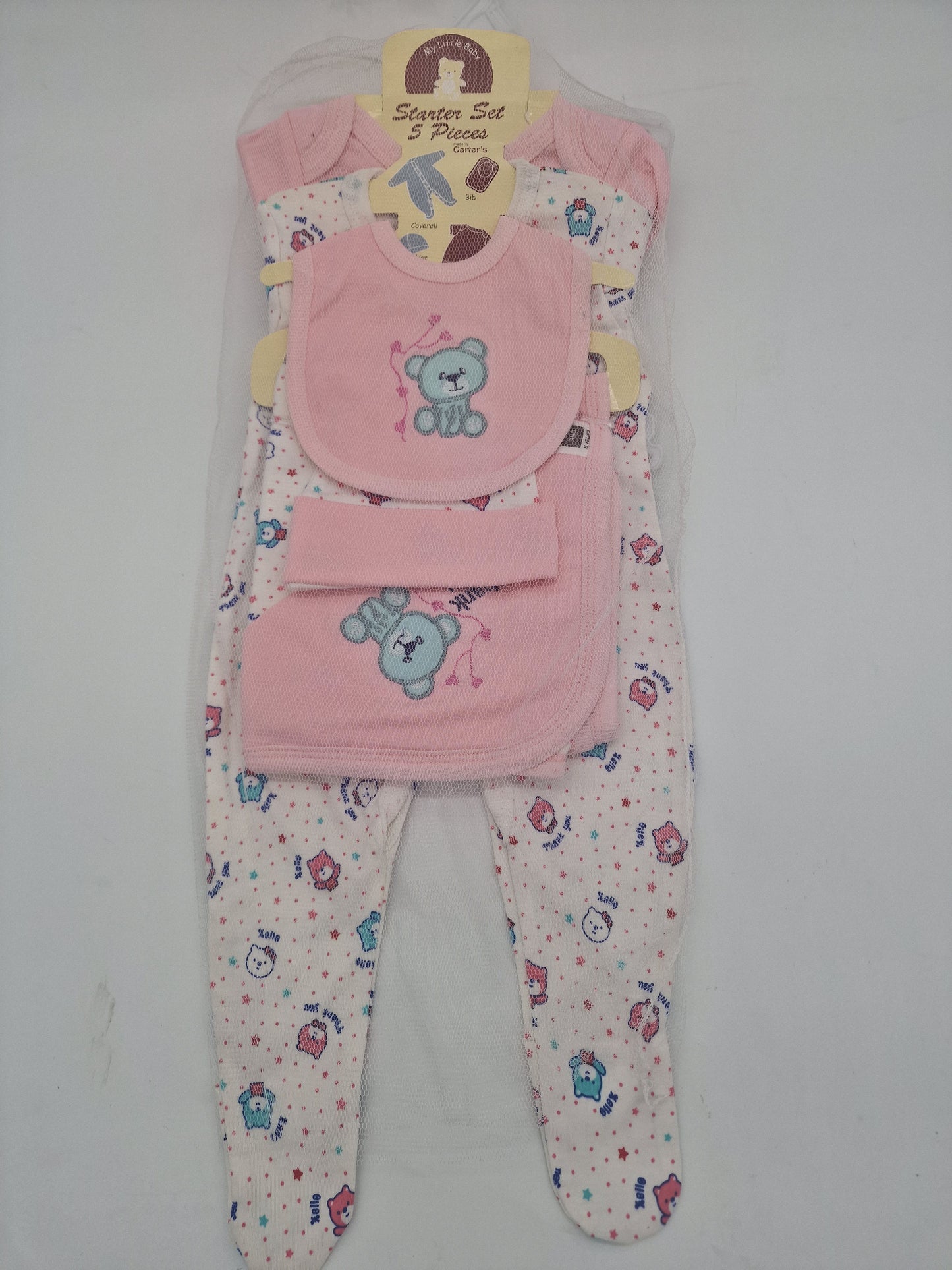 My Little Baby Starter Set 5 Pieces in Pink And White