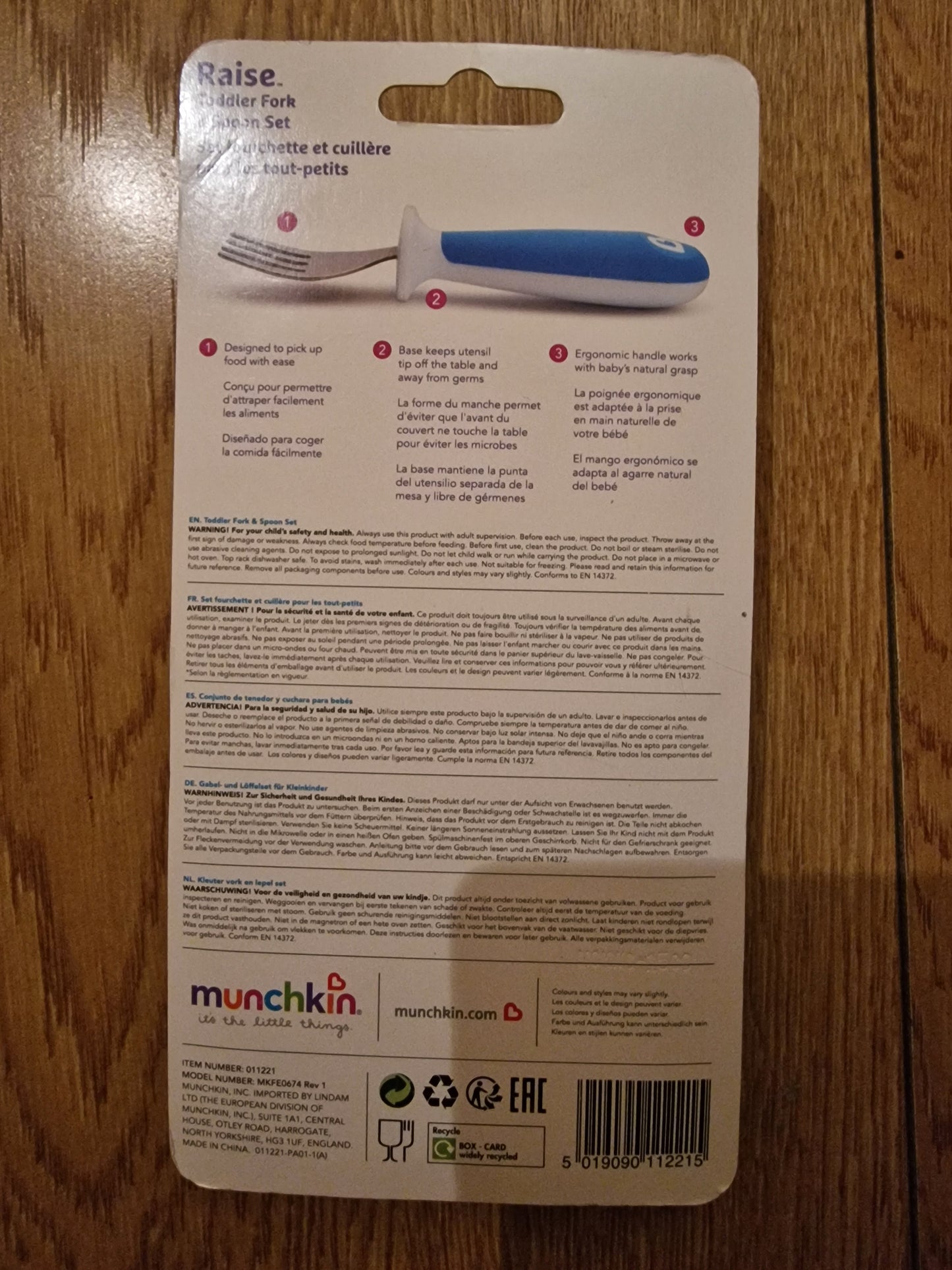 Munchkin Raise Toddler Fork and Spoon Set 12+ Months BPA Free Pink