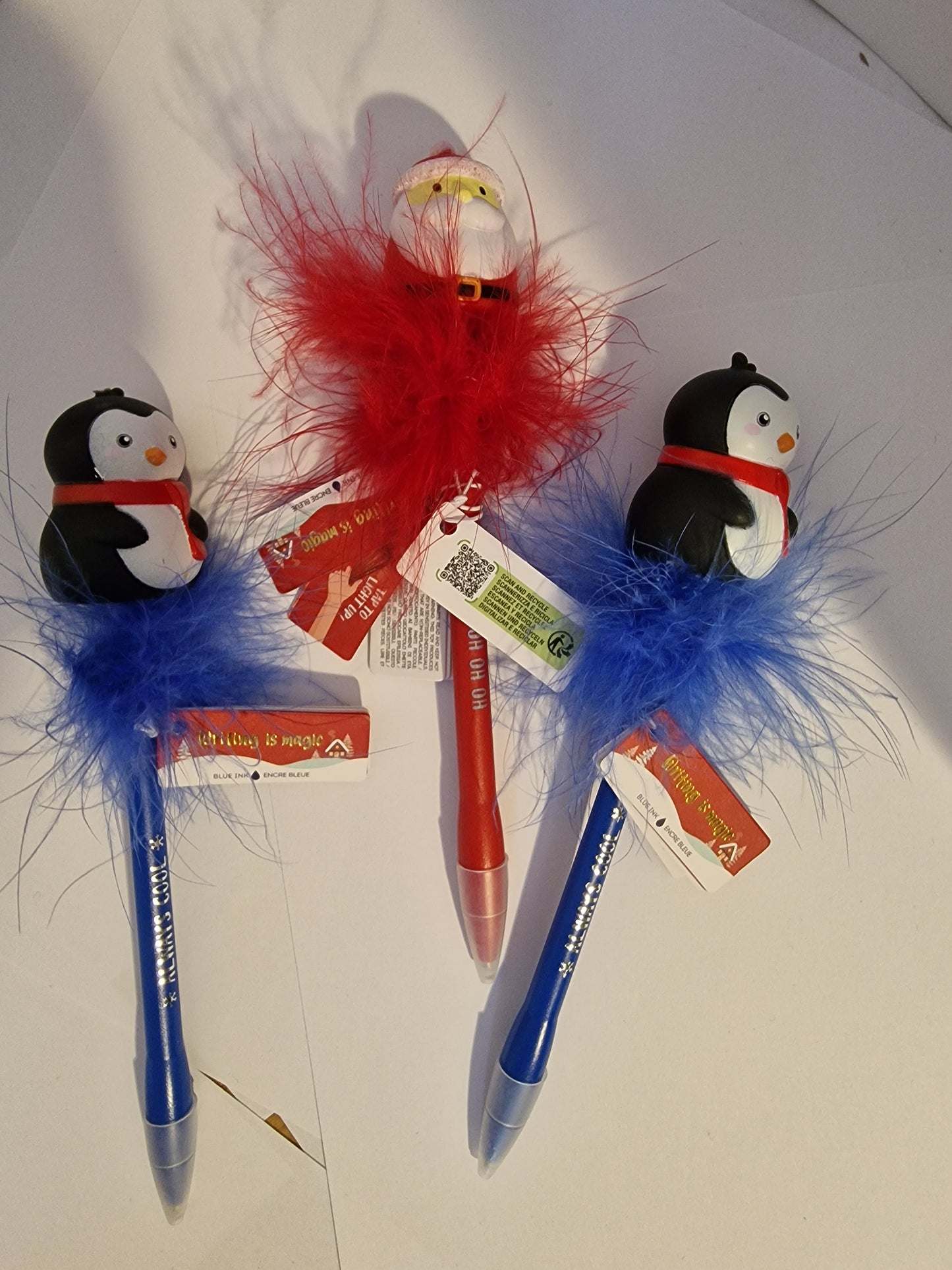 Legami Milano Christmas Light-Up Pen Bundle – Set of 3 (Santa & Penguin)