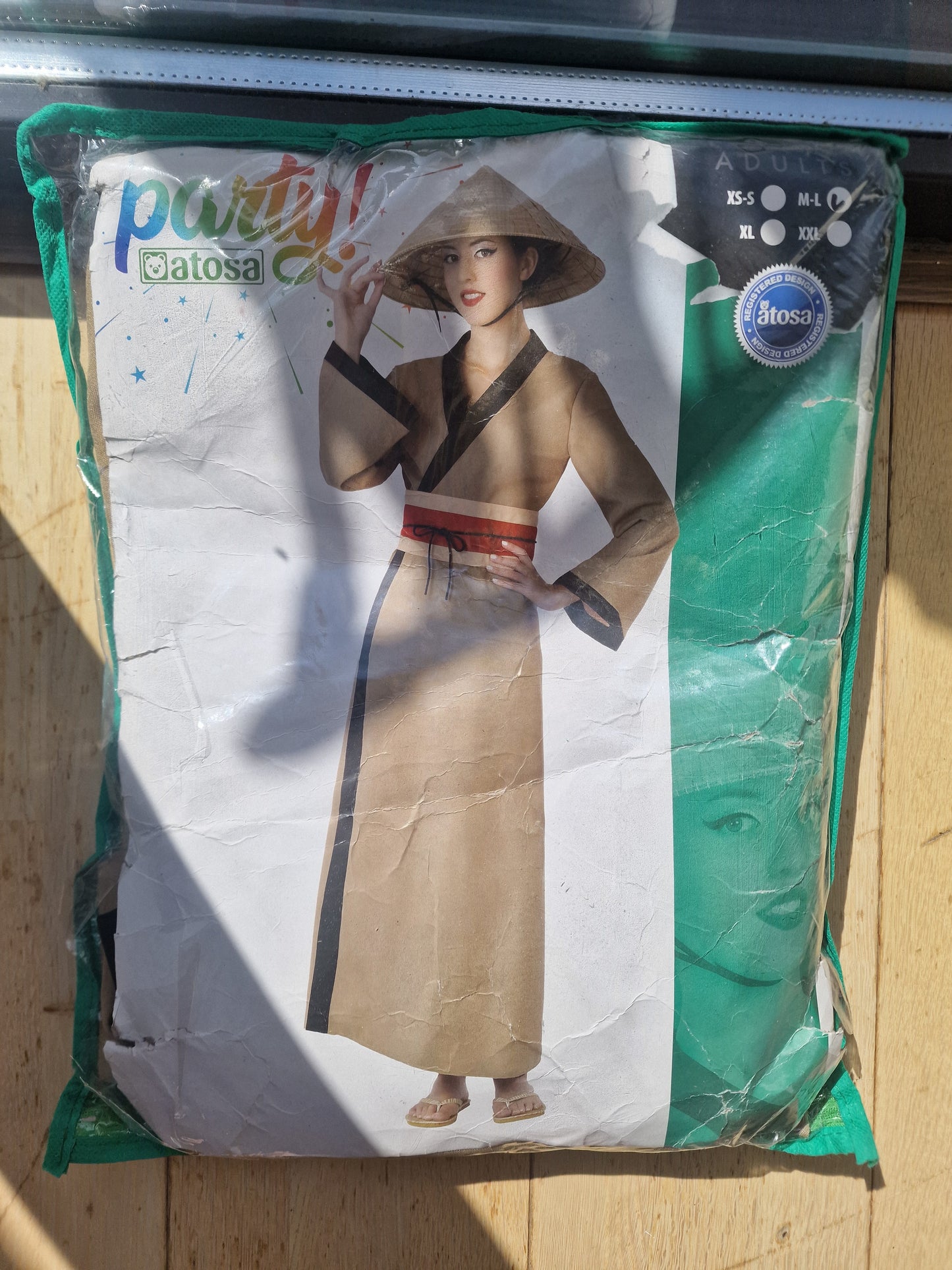 Atosa Adult Oriental Costume Robe with Sash – Size M/L (Open Box/Damaged Packaging)