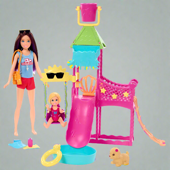 Barbie Skipper First Jobs Big Babysitting Adventure Water Park Playset