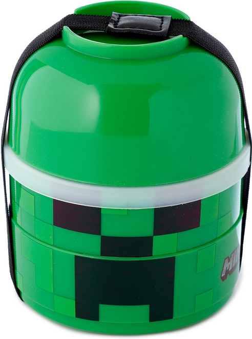 Minecraft Creeper Stacked Round Bento - Lunch Box