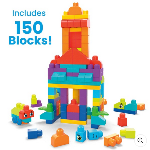 MEGA Bloks Building Blocks Bigger Building Bag 150 Piece Set