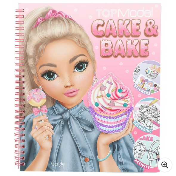 TOPModel Colouring Pages Book Cake & Bake with Stickers and Sequins