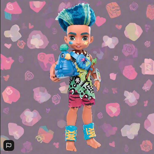 Cave Club Slate Doll With Pet Taggy And Accessories