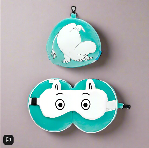 Relaxeazzz Moomin Plush Travel Pillow & Eye Mask