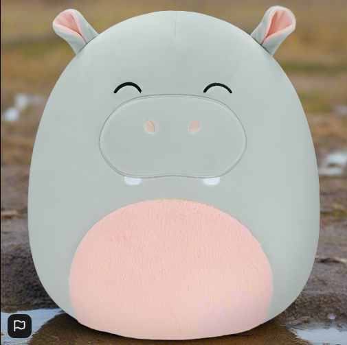 Squishmallows 30 cm Harrison Grey Hippo Soft Plush