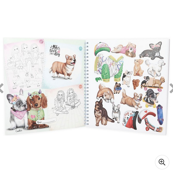 TOPModel Colouring Pages 4-in-1 Activy Book Doggy