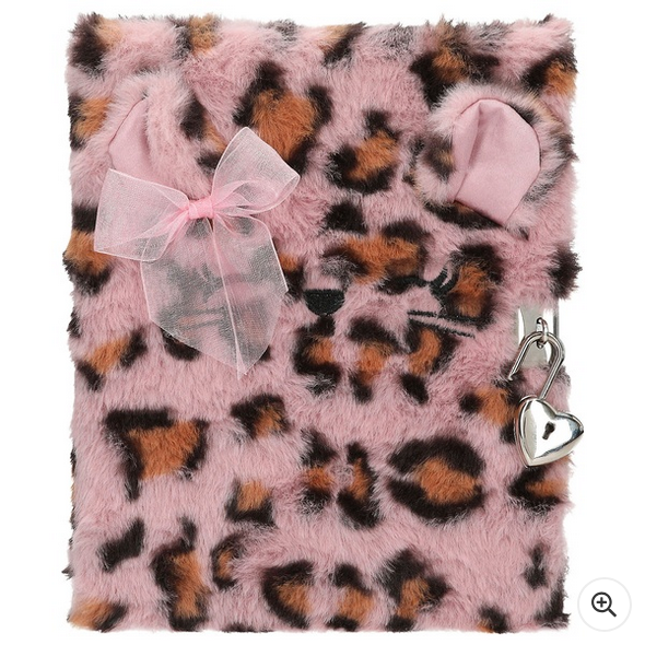 TOPModel Secret Diary with Lock Cosy Cat Leopard Print