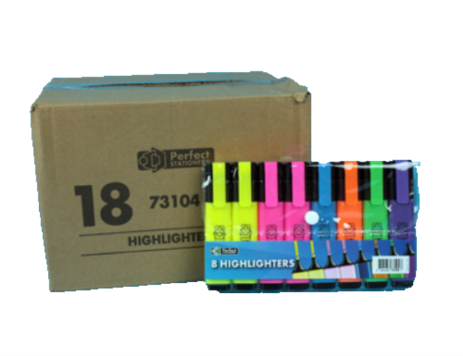 Highlighter Pens In A Wallet 8 Pieces