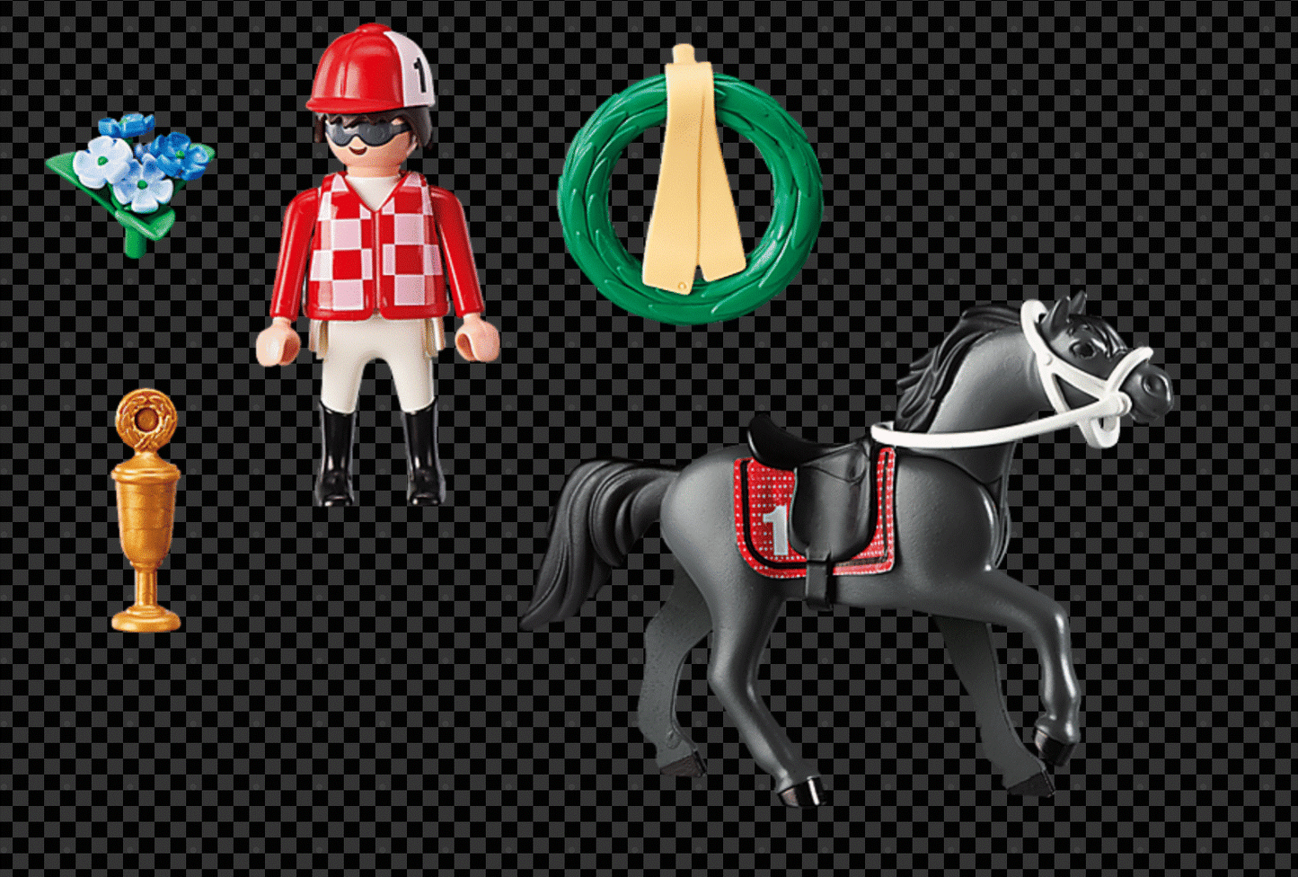 PLAYMOBIL Country 9261- Horse Jockey Rosette And Trophy Action figure