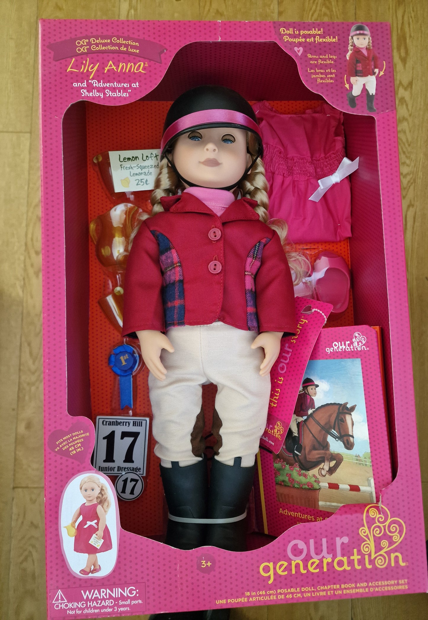 Our Generation Lily Anna Deluxe Doll With Book