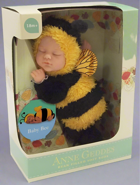 Anne Geddes 9 inch Baby Bee Doll - Bean Filled Soft Body Collection