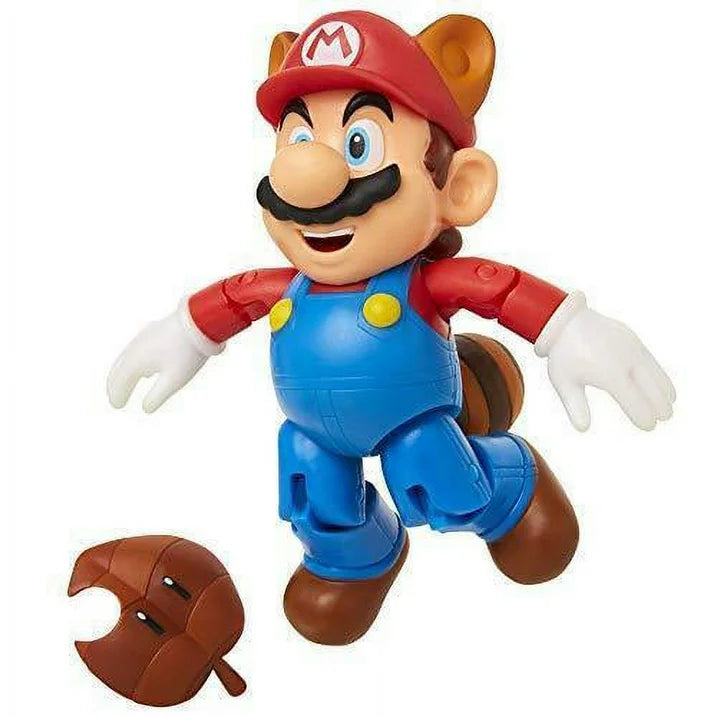 Super Mario Raccoon Mario With  Super Leaf 10cm Action Figure
