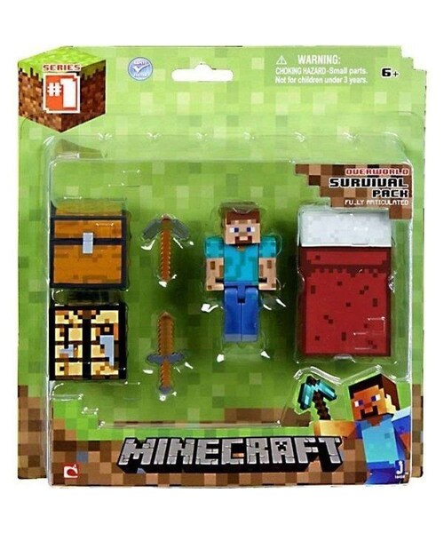 Minecraft Overworld Core Player Survival Pack Steve Action Figure