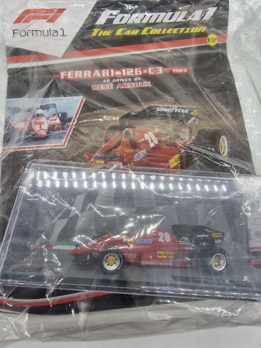 1:43  Model of Rene Arnoux Ferrari 126 C3 Formula 1 Car from 1983 With Magazine