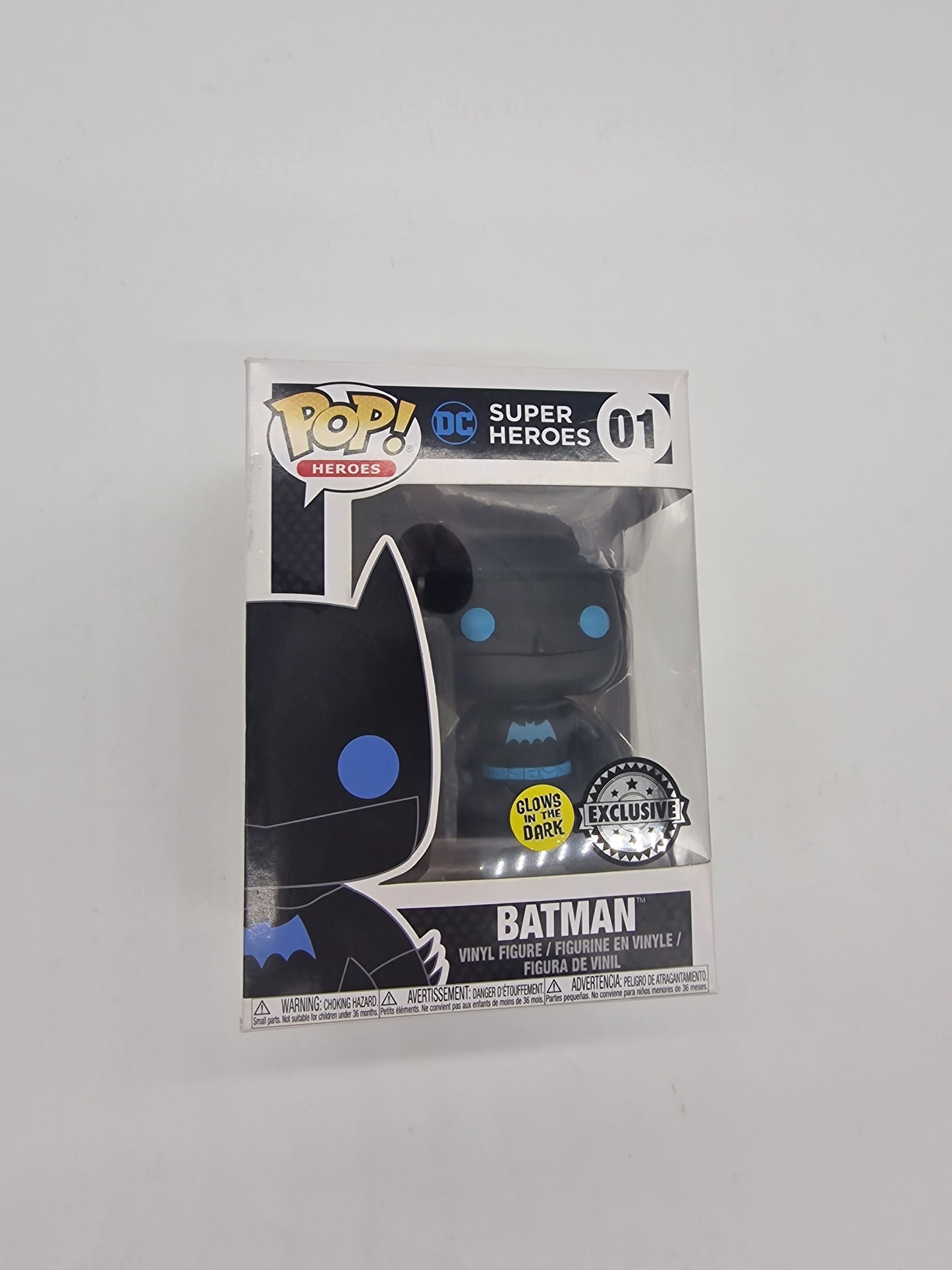 Funko Pop Super Heroes DC BATMAN #01 Exclusive Vinyl Figure Glow In The Dark Exc