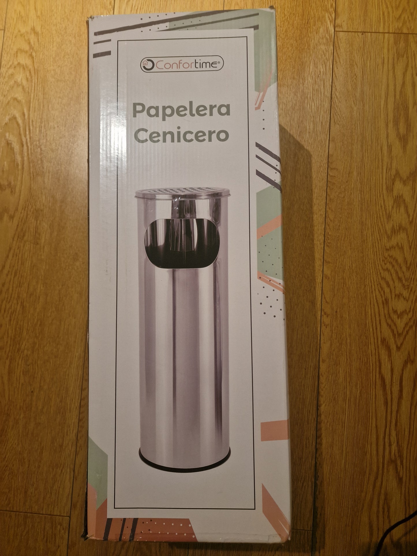 Waste Paper Bin with Ashtray Confortime Metal 20 x 59 cm