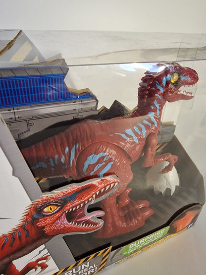 NEW ZURU Robo Alive Rampaging Raptor - Robotic Dinosaur Toy (Red/Blue)