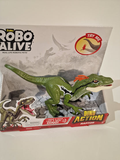 NEW Dino Action Raptor Dinosaur Toy - Robotic Movement & Roaring Sounds