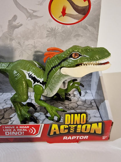 NEW Dino Action Raptor Dinosaur Toy - Robotic Movement & Roaring Sounds