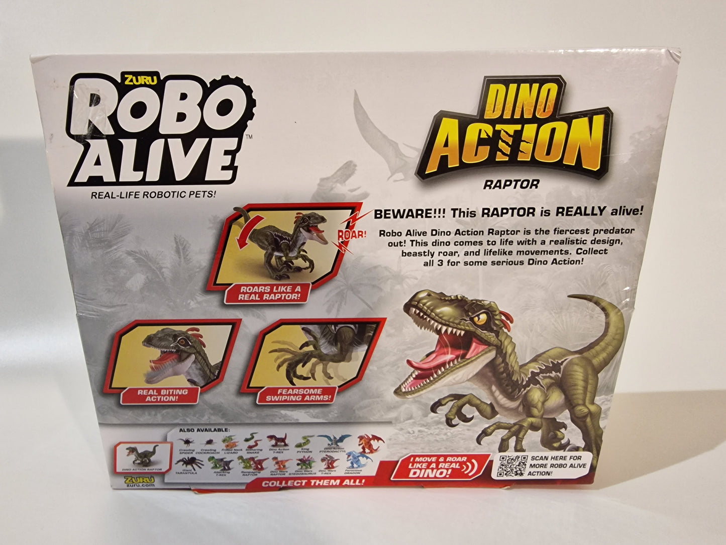 NEW Dino Action Raptor Dinosaur Toy - Robotic Movement & Roaring Sounds