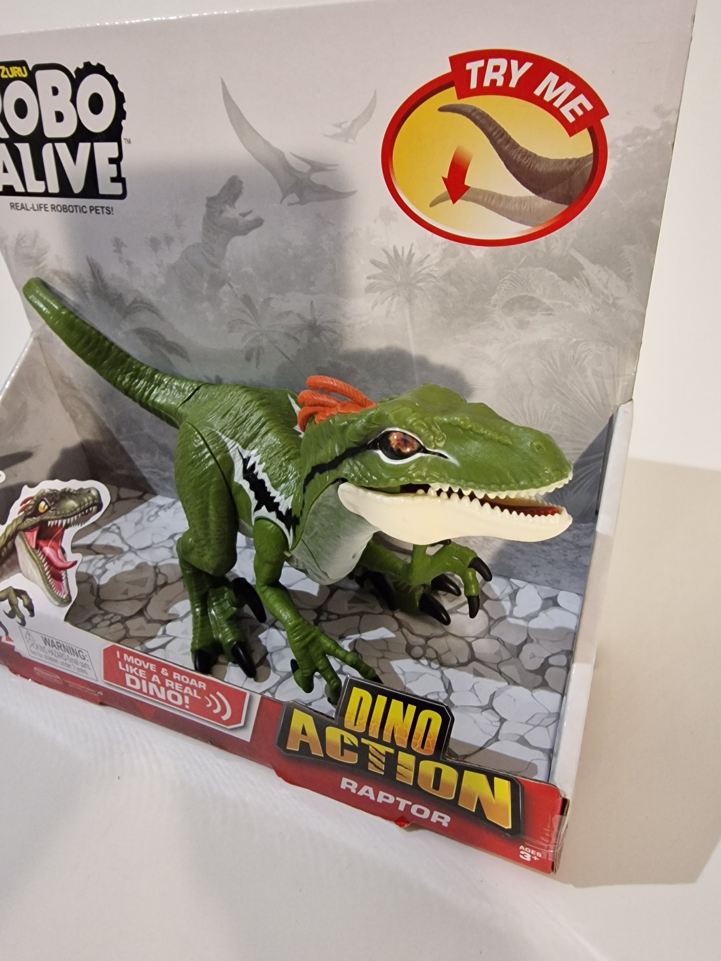 NEW Dino Action Raptor Dinosaur Toy - Robotic Movement & Roaring Sounds
