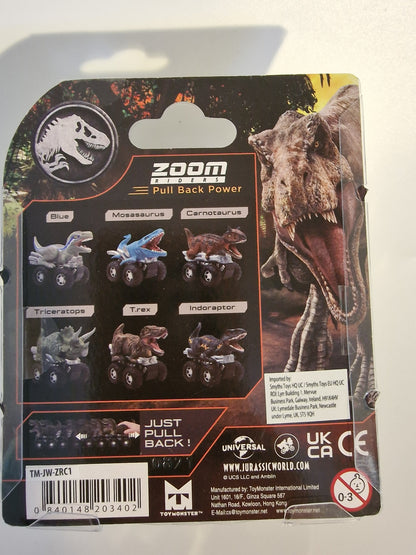 Jurassic World Indoraptor Zoom Riders Pull Back Dino Car Vehicle Toy NEW