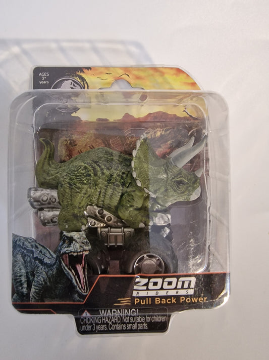 Jurassic World Triceratops Zoom Riders Pull Back Dino Car Vehicle Toy NEW