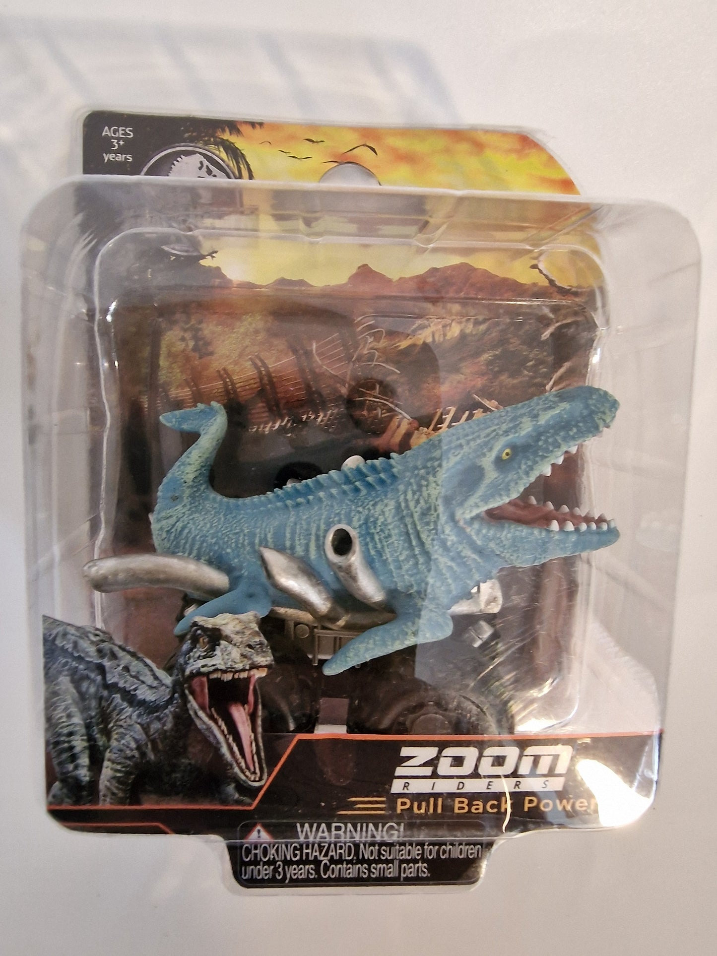 Jurassic World Mosasaurus Zoom Riders Pull Back Dino Car Vehicle Toy NEW