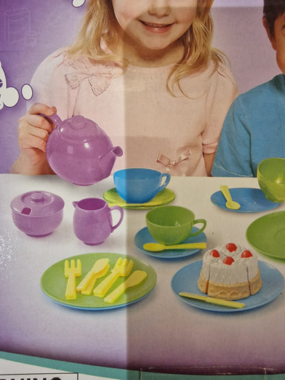 Casdon Little Cook Tea Set 32 Piece Kids Tea Party Playset Cups Plates Toy NEW