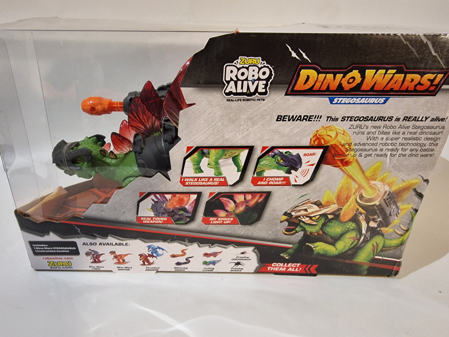 ZURU Robo Alive Dino Wars Stegosaurus Robotic Dinosaur – Lights, Sounds & Firing Weapon!