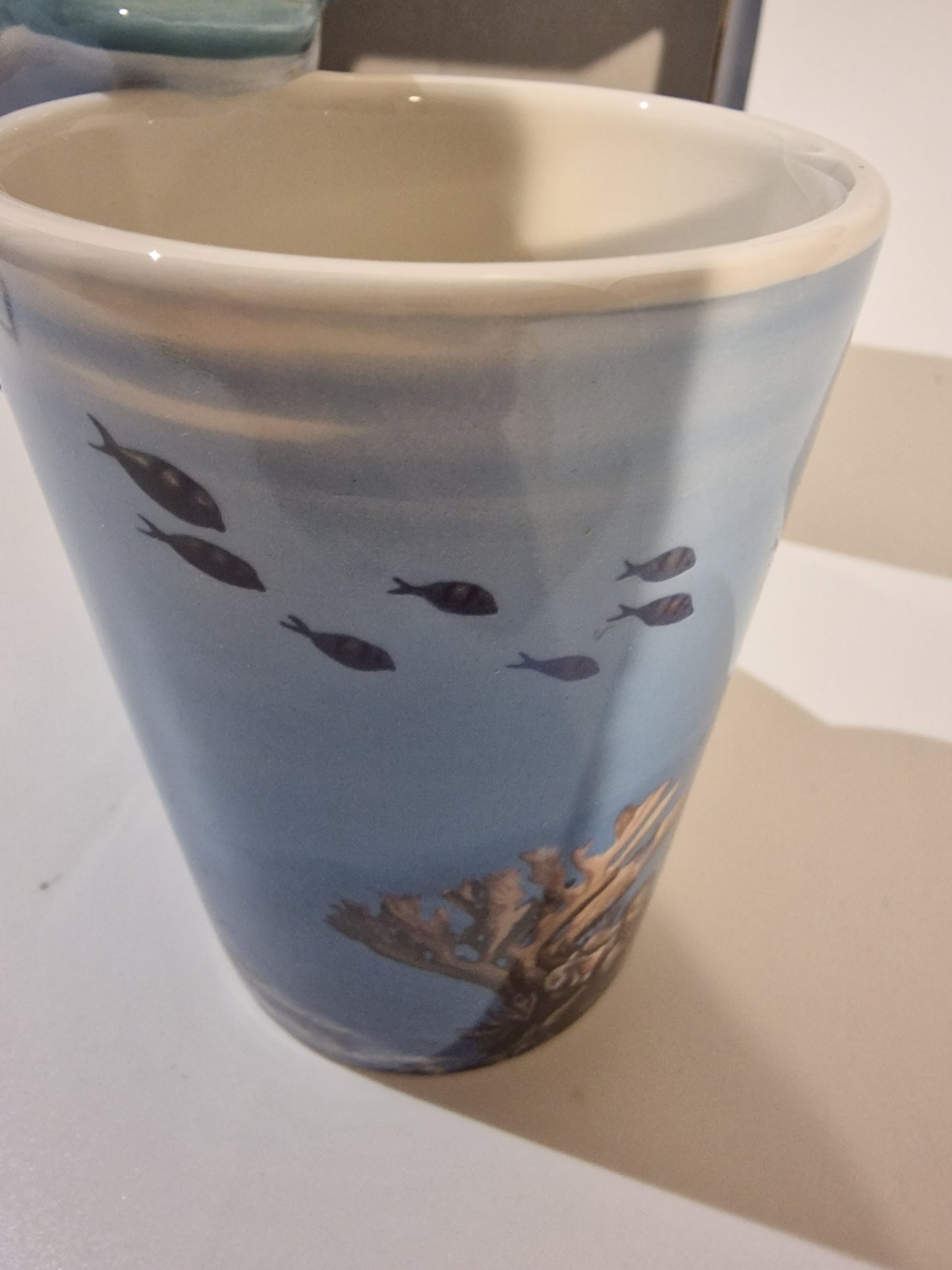 New Boxed 3D Whale Shark Handle Mug | Under the Sea Novelty Ceramic Coffee Cup