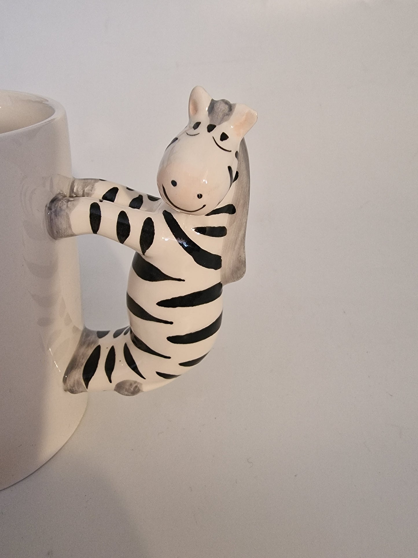 Zebra Shaped Handle Mug Ceramic Height 12cm Width 13.5cm Depth 8.5cm