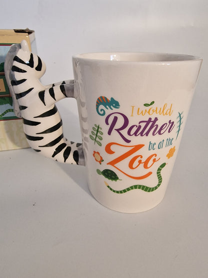 Zebra Shaped Handle Mug Ceramic Height 12cm Width 13.5cm Depth 8.5cm