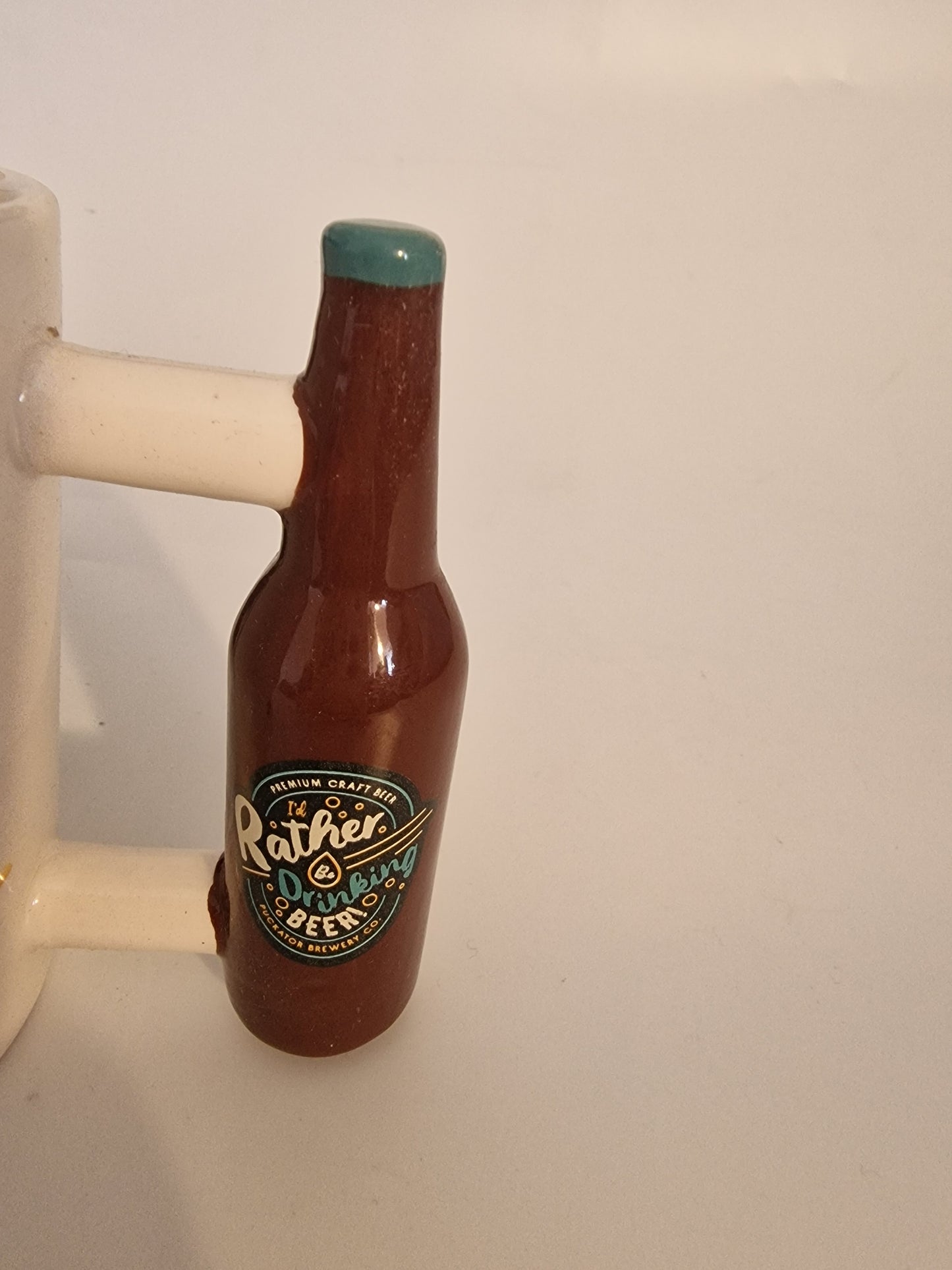 "I'd Rather Be Drinking Beer" Shaped Handle Novelty Mug | Gift Boxed