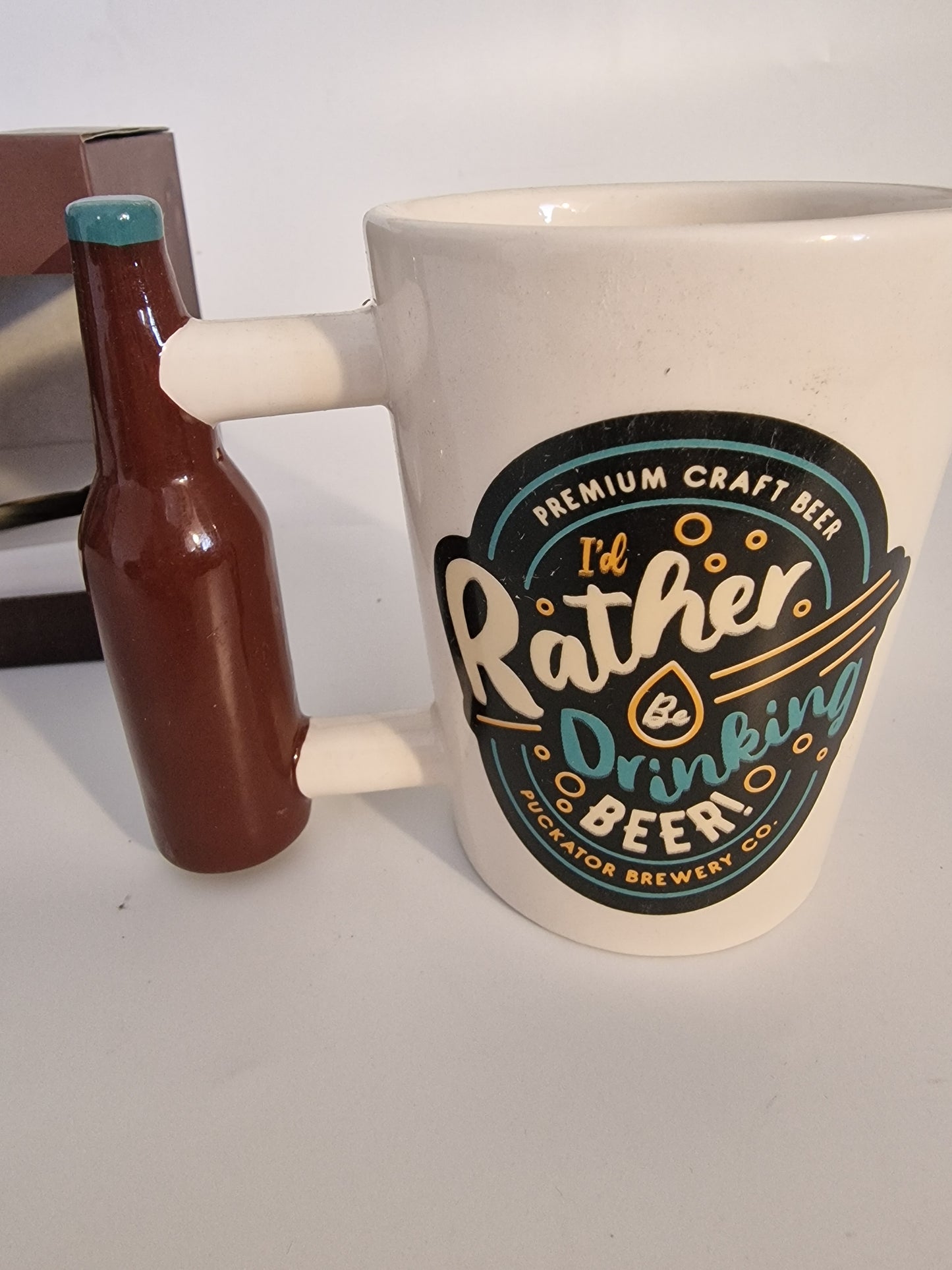 "I'd Rather Be Drinking Beer" Shaped Handle Novelty Mug | Gift Boxed