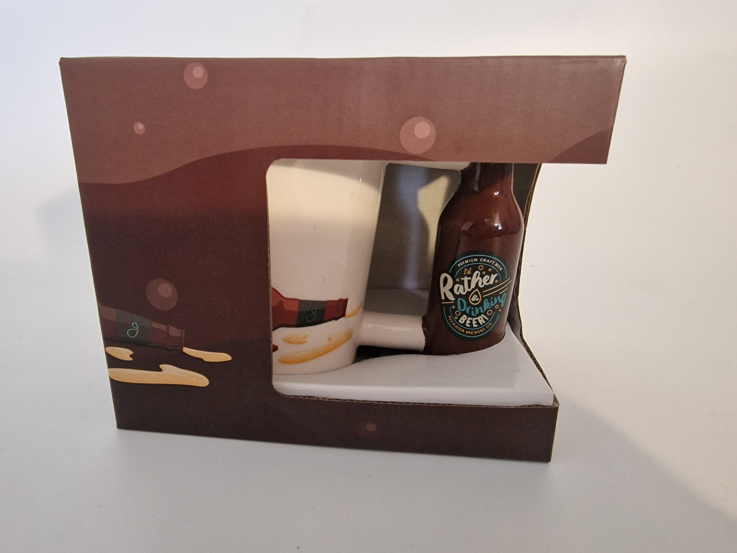 "I'd Rather Be Drinking Beer" Shaped Handle Novelty Mug | Gift Boxed