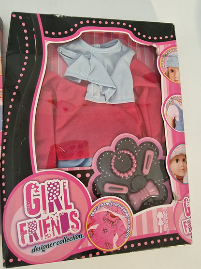 Set of 3 Girl Friends Designer Collection Doll Outfits & Accessories