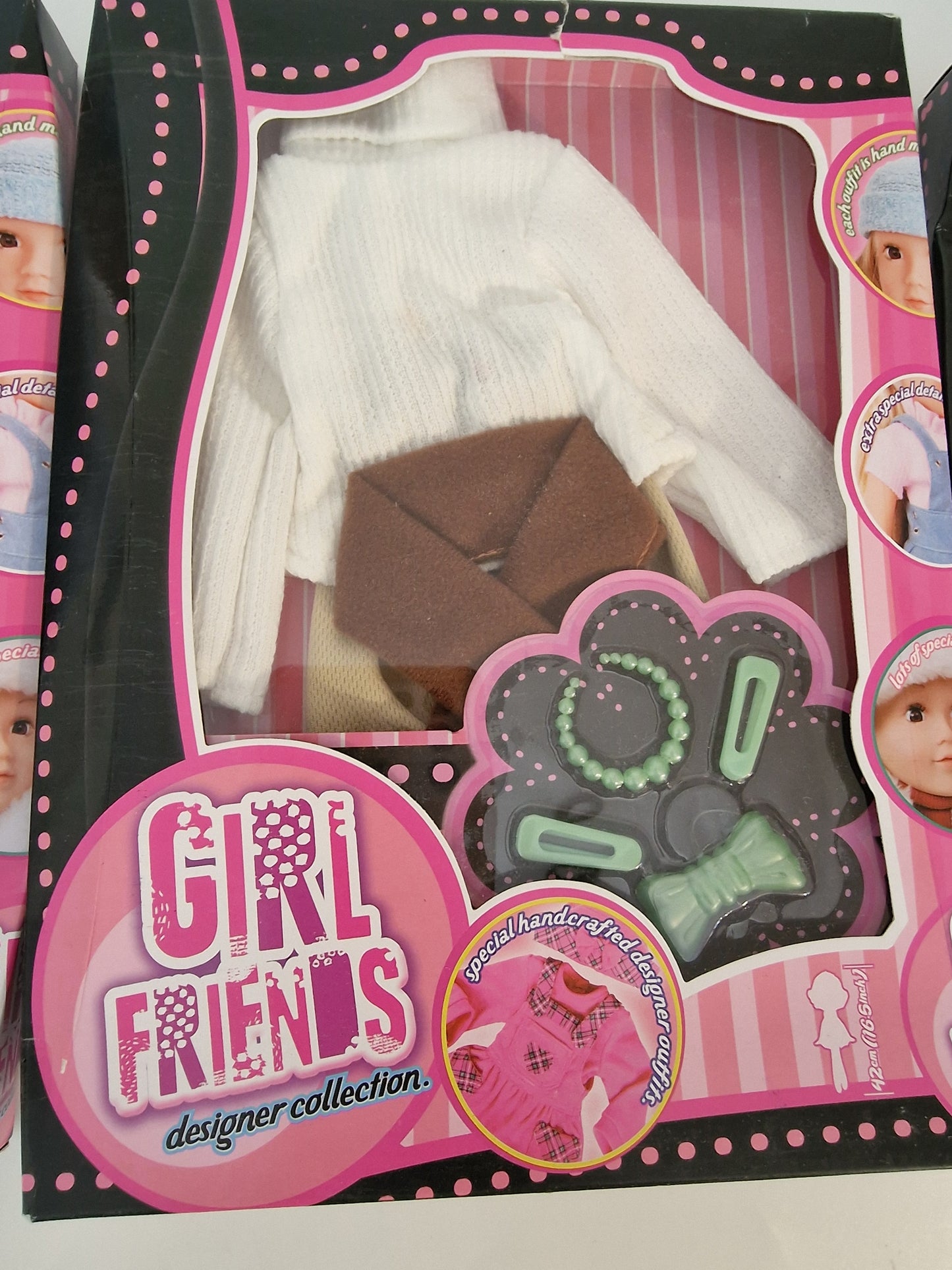 Set of 3 Girl Friends Designer Collection Doll Outfits & Accessories
