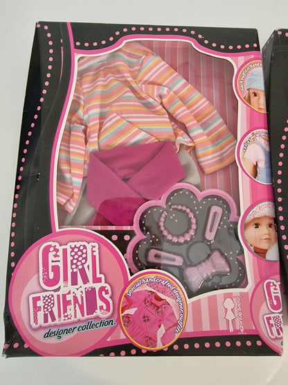 Set of 3 Girl Friends Designer Collection Doll Outfits & Accessories