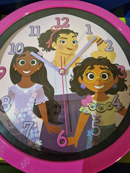 Disney Encanto Wall Clock - 10" Madrigal Sisters (Mirabel, Isabela, Luisa) - New in Box