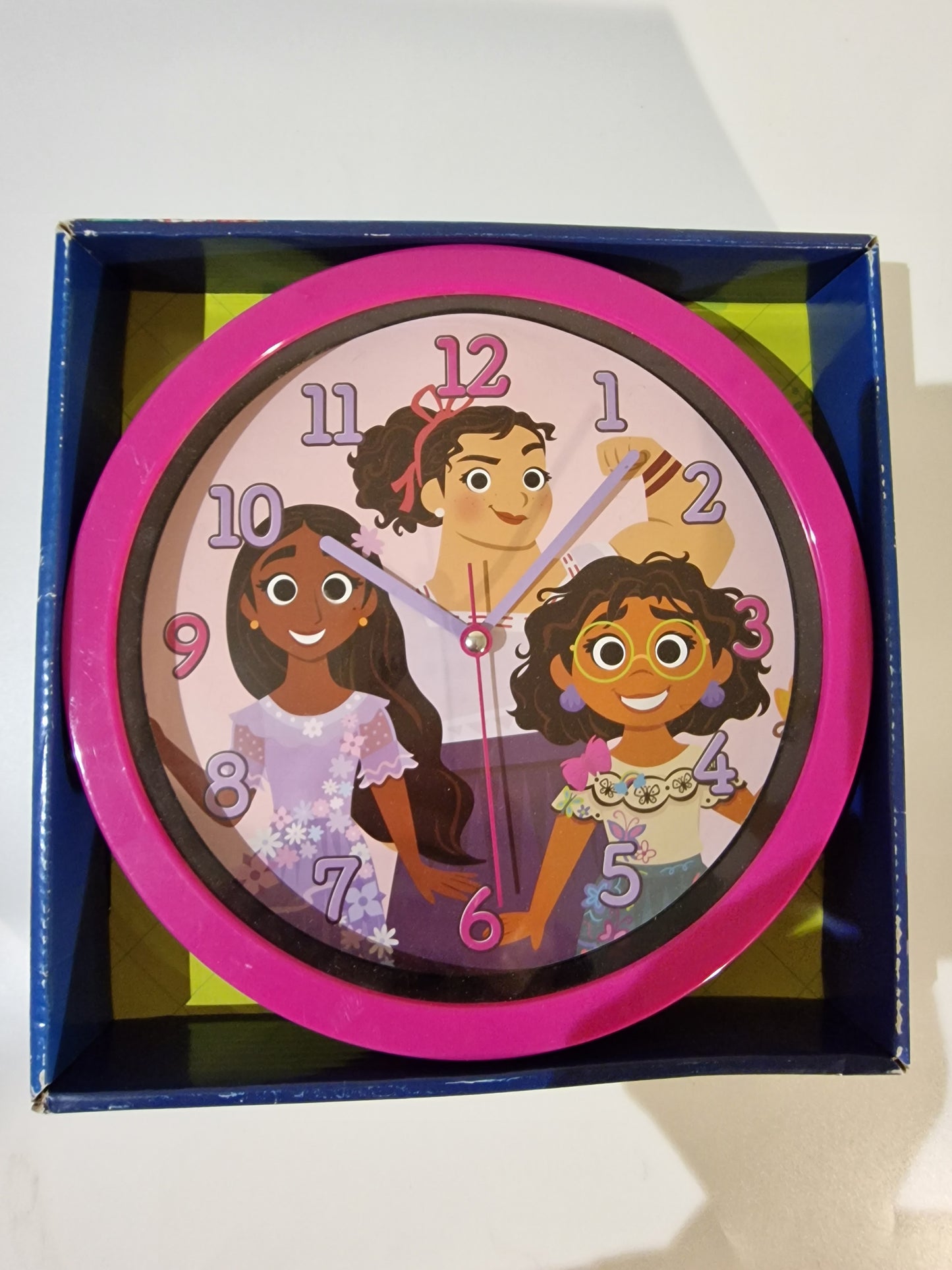 Disney Encanto Wall Clock - 10" Madrigal Sisters (Mirabel, Isabela, Luisa) - New in Box