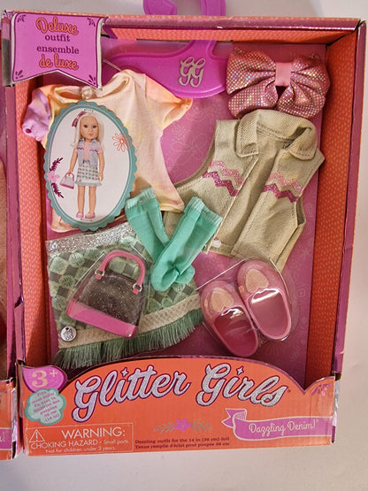 BUNDLE: 2x Glitter Girls Deluxe Outfits - 14-inch Doll Clothes - NIB