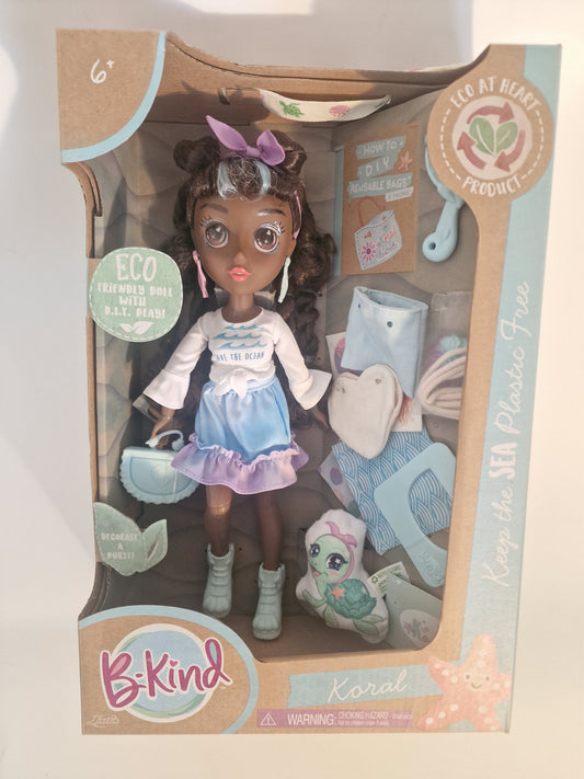 B-Kind Koral Eco-Friendly Doll & DIY Accessories - New in Box