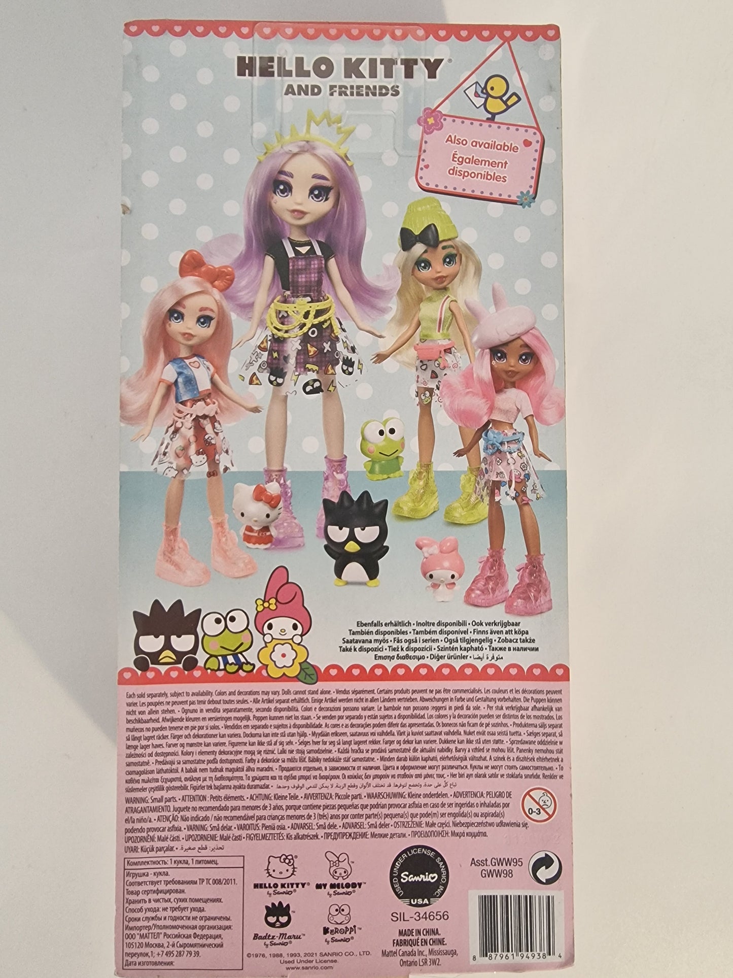 Mattel Hello Kitty & Friends Jazzlyn Doll & Badtz-Maru Figure - New In Box