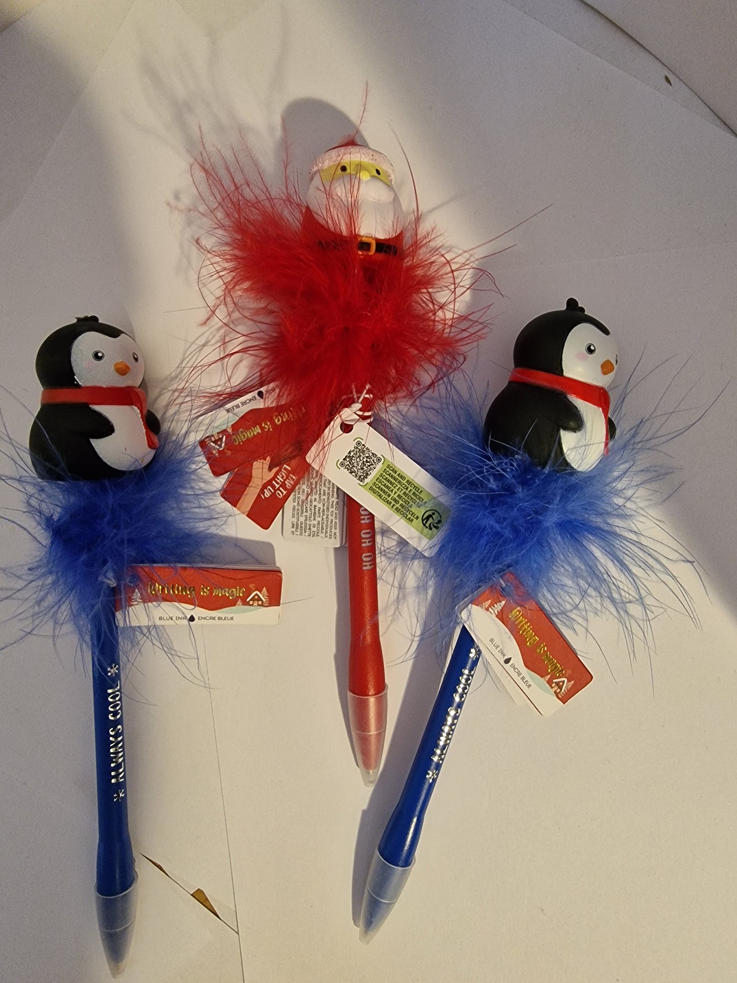 Legami Milano Christmas Light-Up Pen Bundle – Set of 3 (Santa & Penguin)
