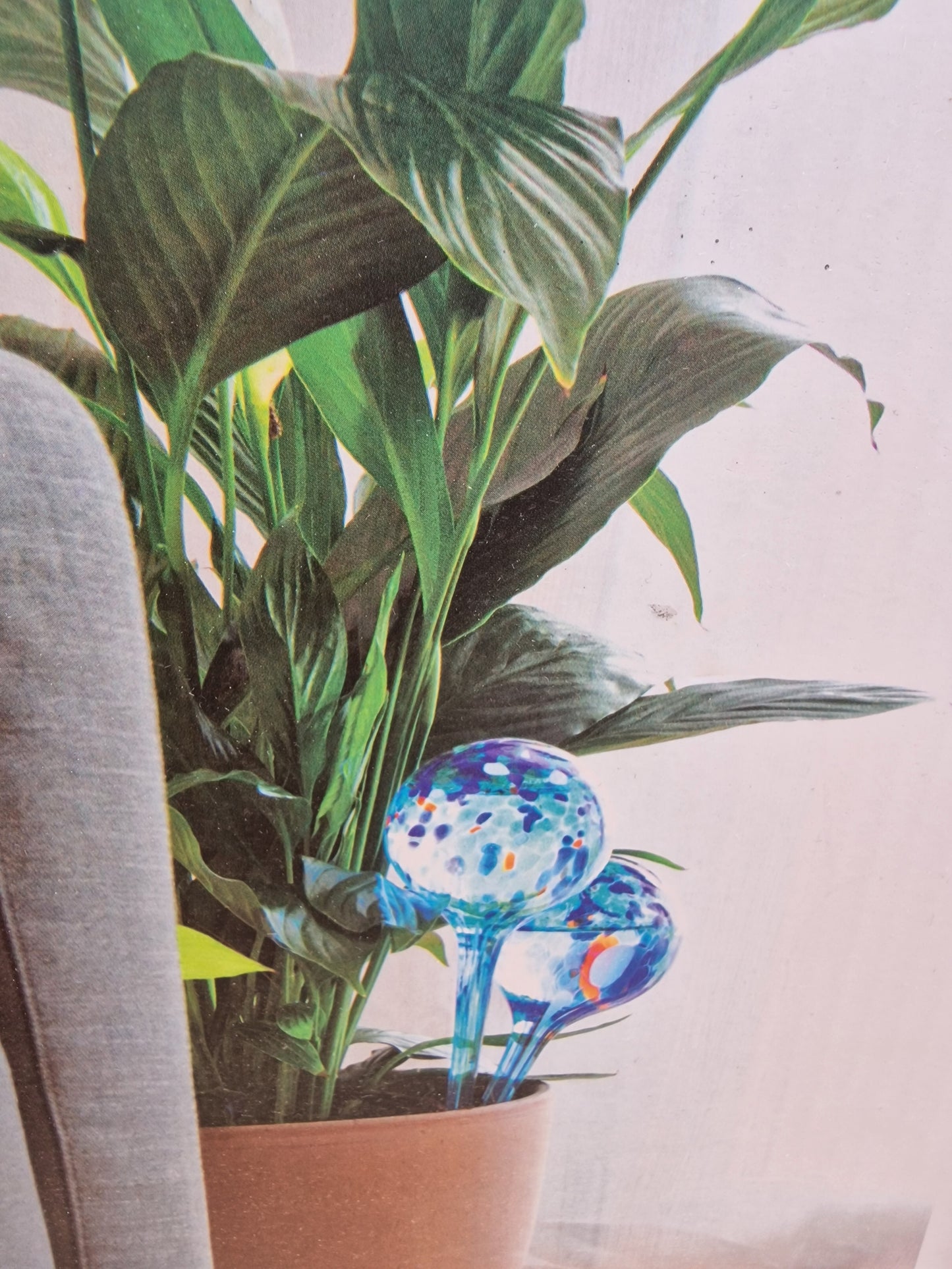 Aqua·Loon Handcrafted Glass Self-Watering Globes – Set of 2 (Blue Marble) Innovagoods