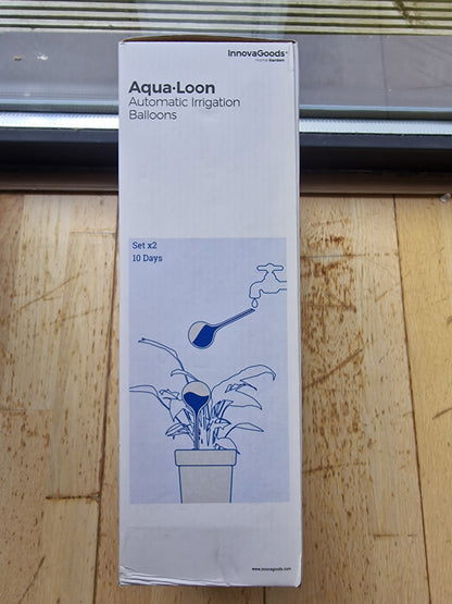 Aqua·Loon Handcrafted Glass Self-Watering Globes – Set of 2 (Blue Marble) Innovagoods