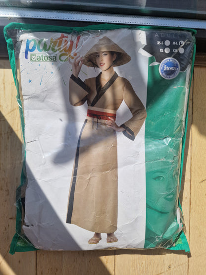 Atosa Adult Oriental Costume Robe with Sash – Size M/L (Open Box/Damaged Packaging)